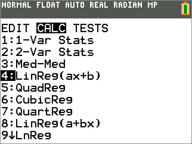 Calculator screen