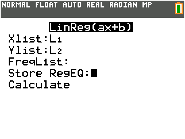 Calculator screen